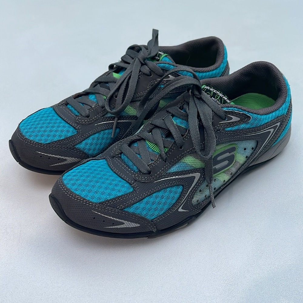 Skechers Women's Black and Blue Athletic Shoes